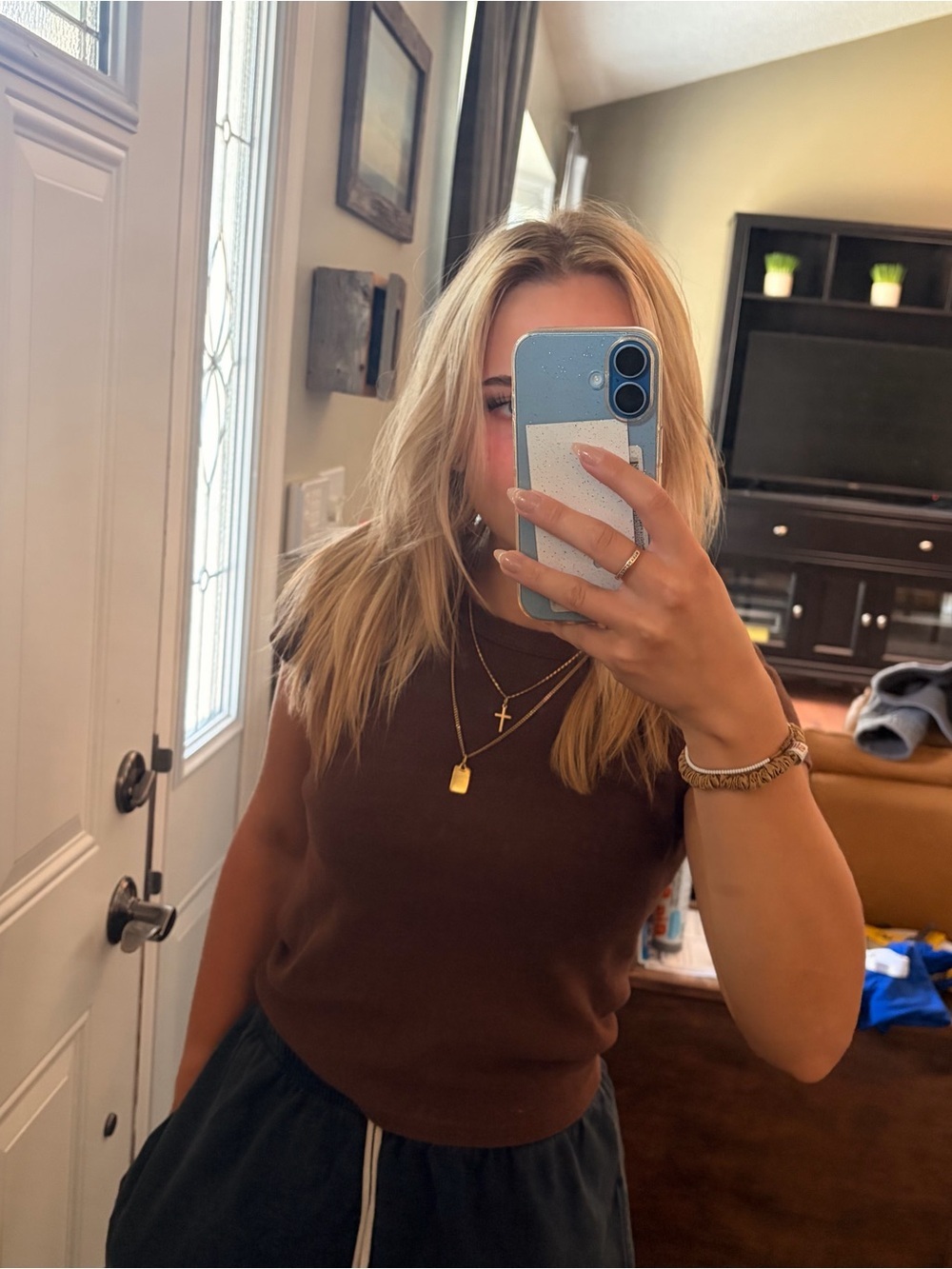 Brandy Melville Brown Short Sleeve Tee